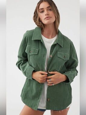 O’Neill Tidal Cotton Corduroy Button-Up Shirt Jacket